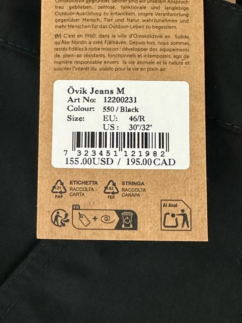 Fjallraven Men’s Ovik Jeans